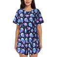 thumbnail image 1 of Balery star Skull flower crystal Pattern Womens Pajama Sets 2 Piece Soft Short Sleeve Top and Shorts Sleepwear Round Neck Pjs Lounge Set with Pockets-4X-Large, 1 of 7