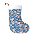 thumbnail image 1 of Balery white Skull daisy in water Pattern Christmas Stockings with Initials, 18" Large Knit Christmas Stocking,Xmas Stocking for Kids, Holiday and Family Stocking, 1 of 7
