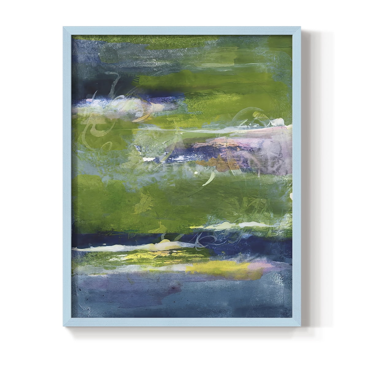 Bales of Color I Framed Print in Blue Solid Wood Framed Print No Nail Hanging