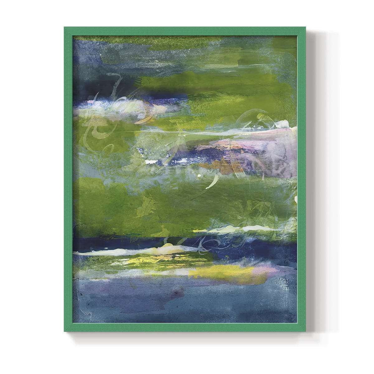 Bales of Color I Framed Print in Green Solid Wood Framed Print No Nail Hanging