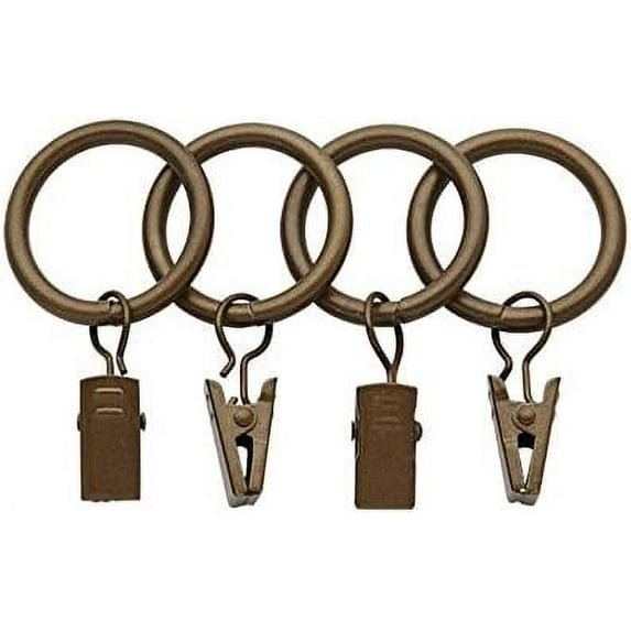 Bali 1" Curtain Rings with Clips, Available in Multiple Colors