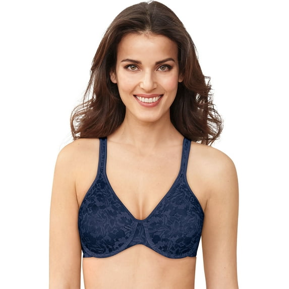 Bali 192503166236 Passion for Comfort Back Smoothing Underwire Bra, In the Navy Lace - 38D
