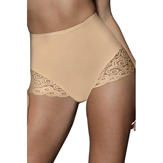 Women's Bali X054 Microfiber and Lace Shaping Brief Panty - 2 Pack (Light Beige/Beige XL)