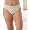 thumbnail image 1 of Bali 3-Pack Modern Seamless Lace Trim Hi Cut Underwear DFMLB3 Color: Buff White Almond Size: 9, 1 of 3
