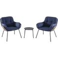 thumbnail image 1 of Mōd Furniture Bali 3-Piece Modern Outdoor Chat Set with Hand Woven All-Weather Wicker and Stylish Boho Navy Cushions, BALI3PC-NVY, 1 of 13