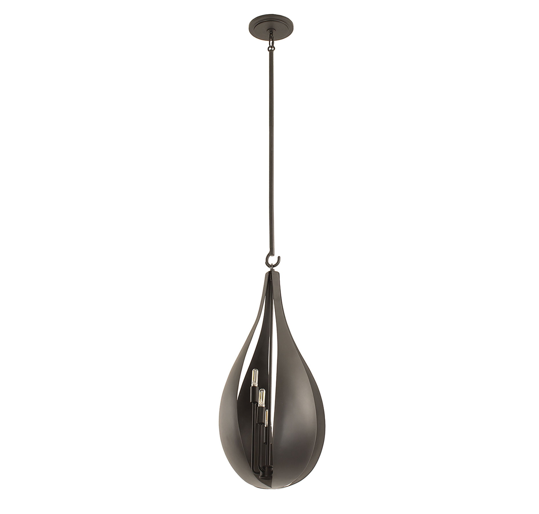 Bali Black Cashmere 5-Light Pendant with Painted Metal Shade