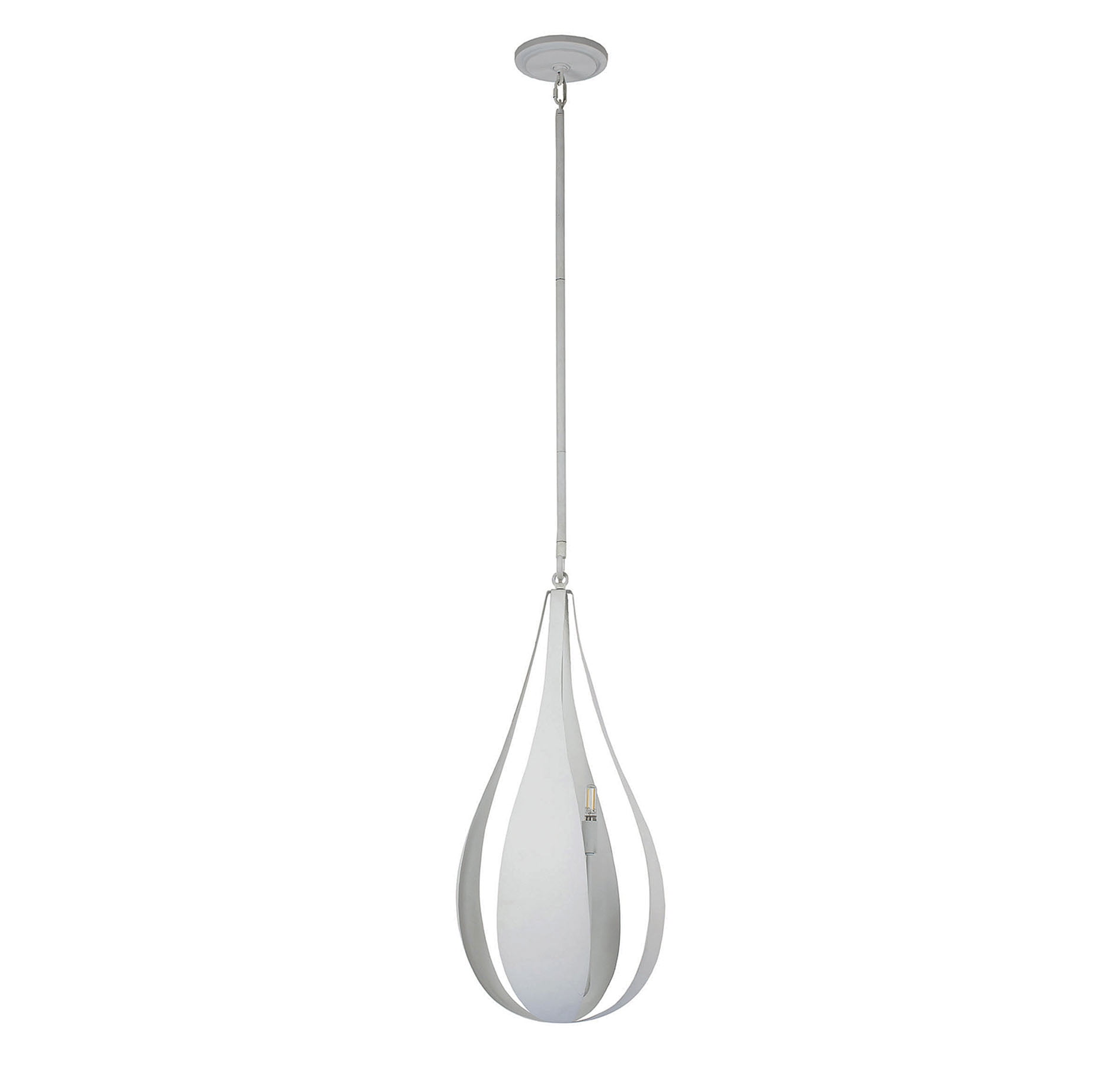 Bali White Cashmere 5-Light Pendant with Painted Metal Shade