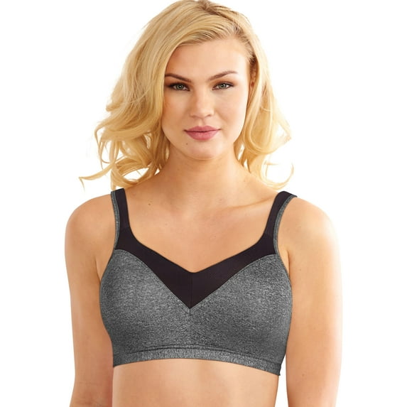 Bali Active Full Coverage Foam Underwire - Size - 40DDD - Color - Gravel Grey Heather/Black Combo
