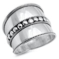 thumbnail image 1 of Bali Ball Bead Rope Link Ring .925 Sterling Silver Band Jewelry Female Male Unisex Size 9, 1 of 4