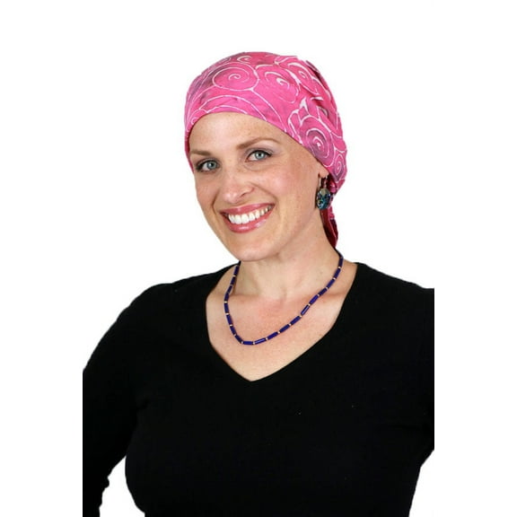 Bali Batik Head Scarf Chemo Scarves for Women Cancer Headwear Square Head Wrap (Paradise Pink)