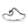 thumbnail image 1 of Bali Bead Ocean Wave Ring .925 Sterling Silver Band Jewelry Female Male Unisex Size 7, 1 of 4
