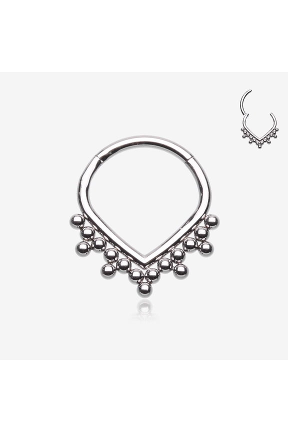 Bali Beads Chevron Teardrop Seamless Clicker Hoop Ring