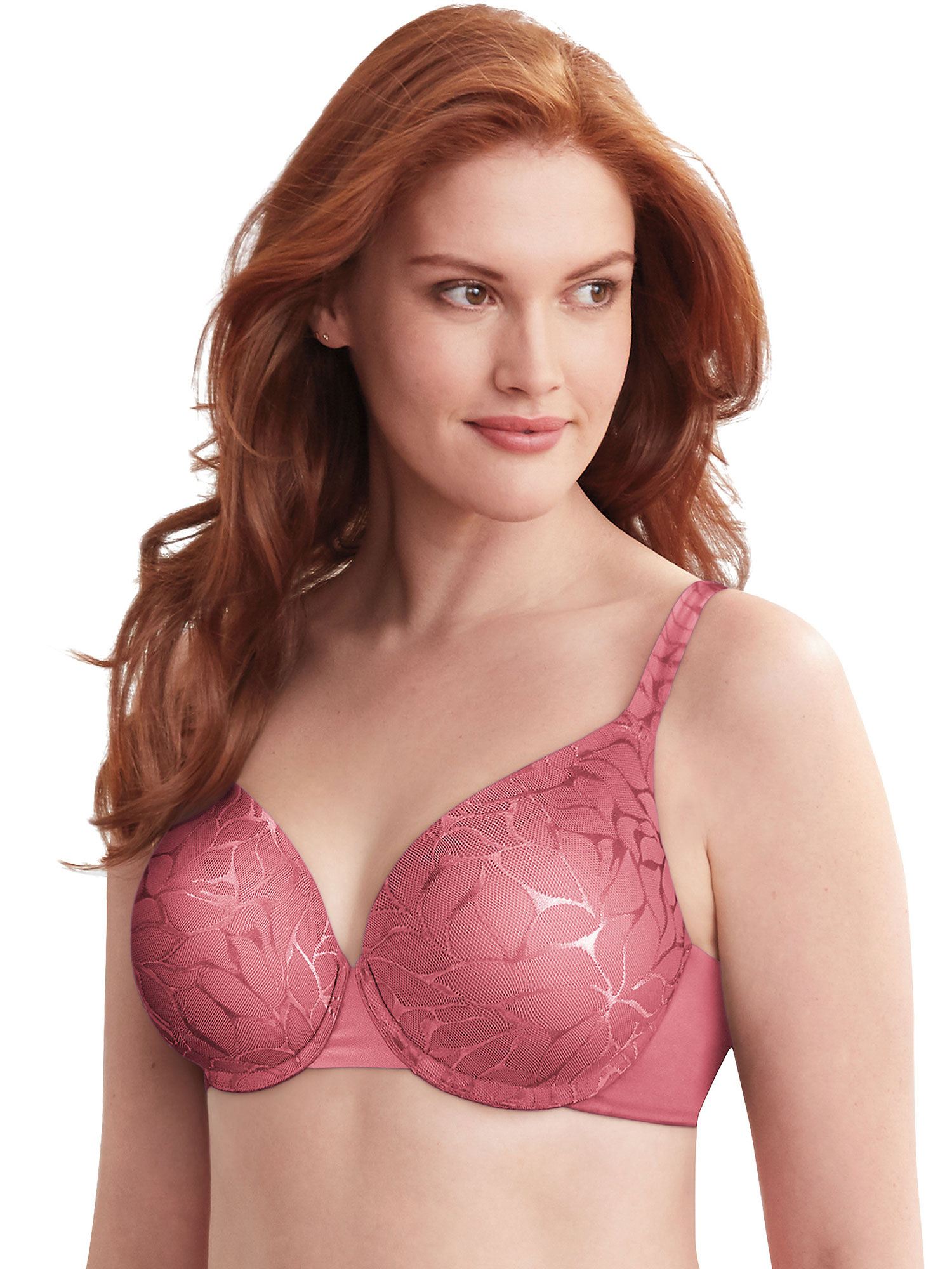 Bali Beauty Lift® Invisible Support Underwire Bra Terracotta Pink Lace 38C Women's - image 1 of 2