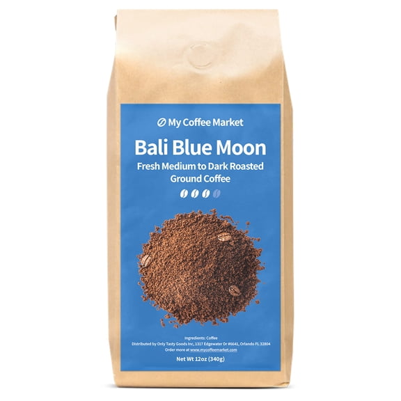 Bali Blue Moon Ground Coffee Medium to Dark Roast 12oz