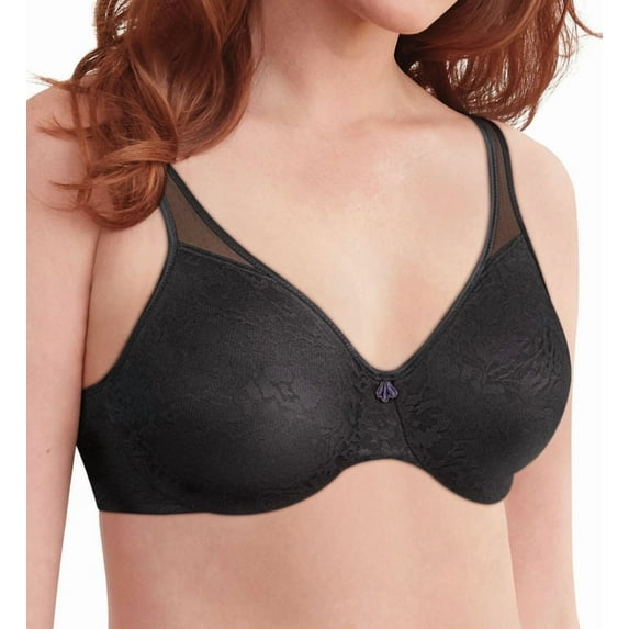 Women's Bali 3385 Passion for Comfort Minimizer Underwire Bra (Black Lace 42G)