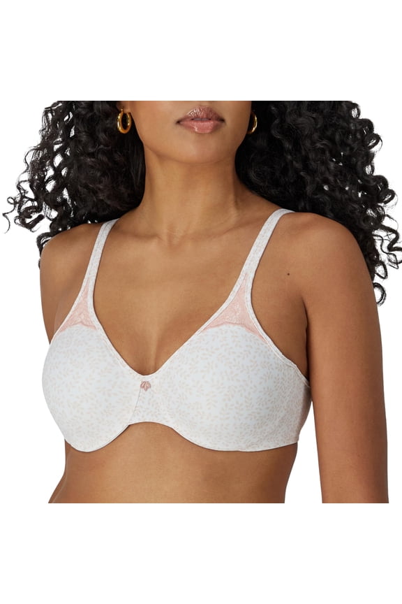 Women's Bali 3385 Passion for Comfort Minimizer Underwire Bra (Pink Leaf Print 40DD)