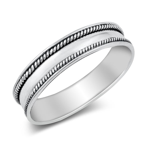 Bali Braid Rope Halo Promise .925 Sterling Silver Band Jewelry Female Male Unisex Size 6