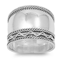 Bali Braid Rope Weave Ring .925 Sterling Silver Band Jewelry Female Male Unisex Size 8