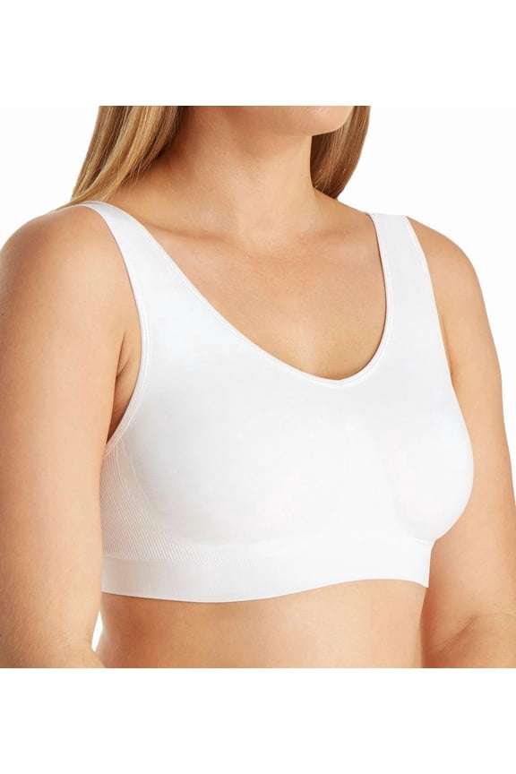 Women's Bali DFBRAL One Smooth U All-Around Smoothing Support Bralette (White L)