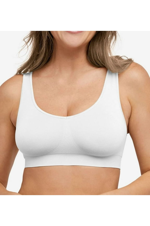 Women's Bali DFBRAL One Smooth U All-Around Smoothing Support Bralette (White L)