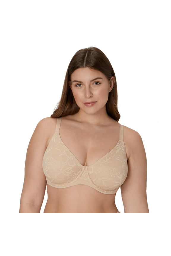 Breathe Cotton Modal Lace Convertible Strap Underwire Bra DF7590 Color: Almond Size: 42 DD