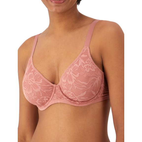 Bali Breathe Cotton Modal Lace Underwire Bra Misted Rose 38C