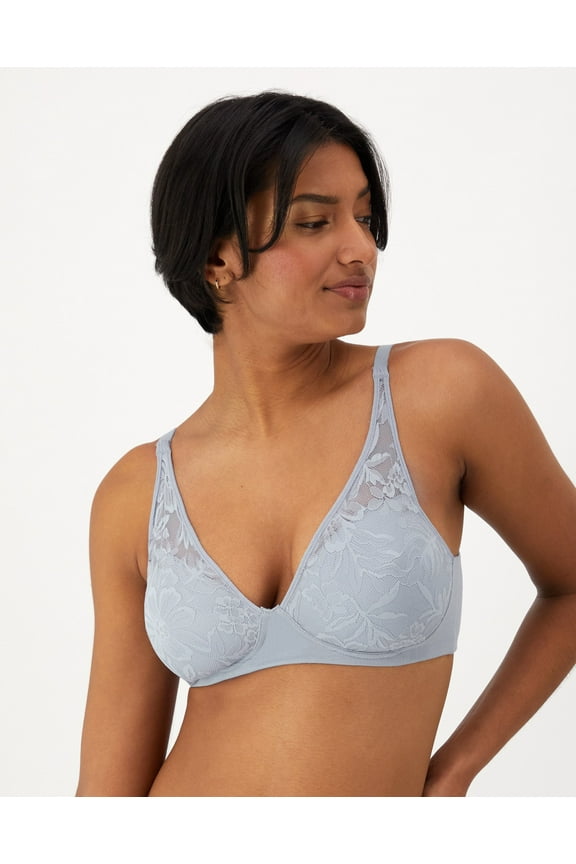 Women's Breathe Modal T-Shirt, Breathable Wireless, Full-Coverage Convertible Bra, Silver Satin