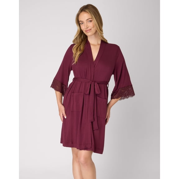 Bali Breathe Sleepwear Robe Midnight Rouge M Women's