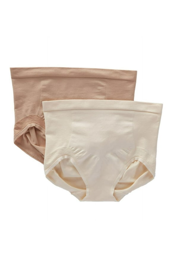 Women's Bali DF0048 Comfort Revolution Firm Control Brief Panty - 2 Pk (Light Beige/Nude L)