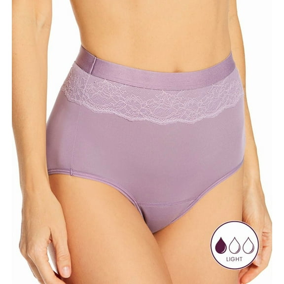 Women's Bali DFLLB1 Beautifully Confident Light Leak Protection Panty (Perfectly Purple 9)