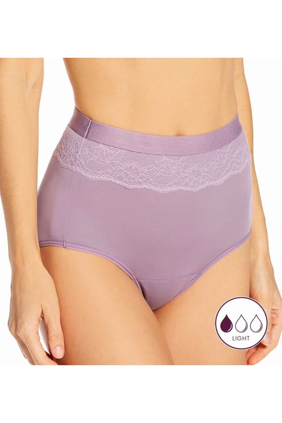 Women's Bali DFLLB1 Beautifully Confident Light Leak Protection Panty (Perfectly Purple 9)