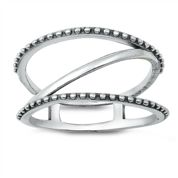 Bali Cage Modern Oxidized Ring .925 Sterling Silver Band Jewelry Female Male Unisex Size 5