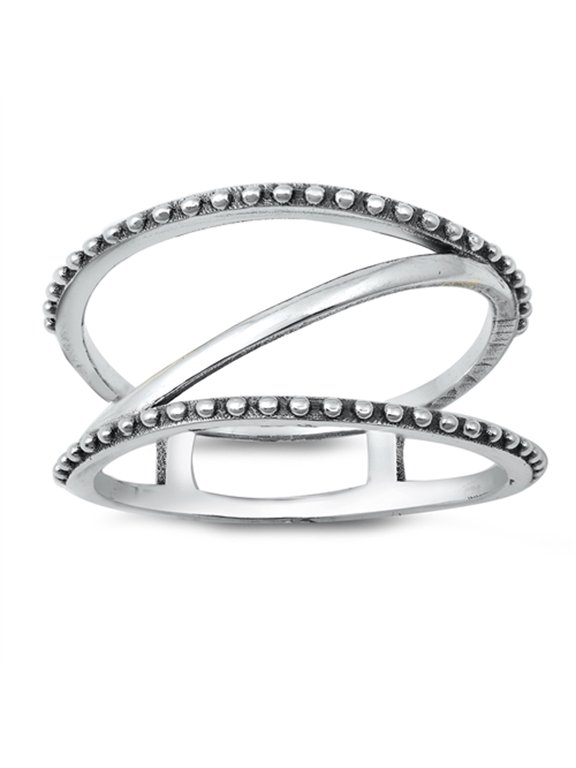 Bali Cage Modern Oxidized Ring .925 Sterling Silver Band Jewelry Female Male Unisex Size 7