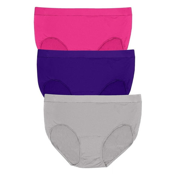Bali Comfort Revolution Brief, 3-Pack - Crystal Grey/Electric Violet/Fantastic Fuchsia - Size - XL