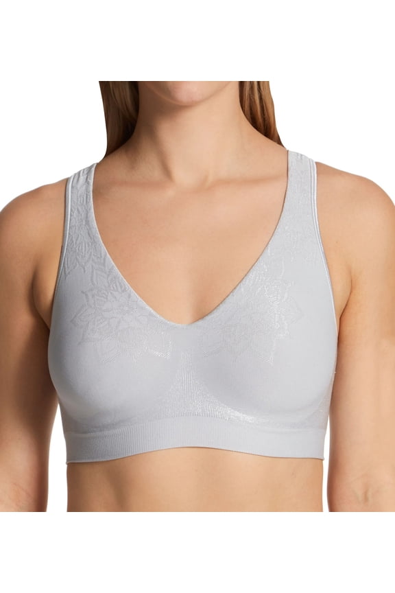 Women's Bali 3484 Comfort Revolution ComfortFlex Fit Wirefree Bra (Crystal Grey Aztec S)