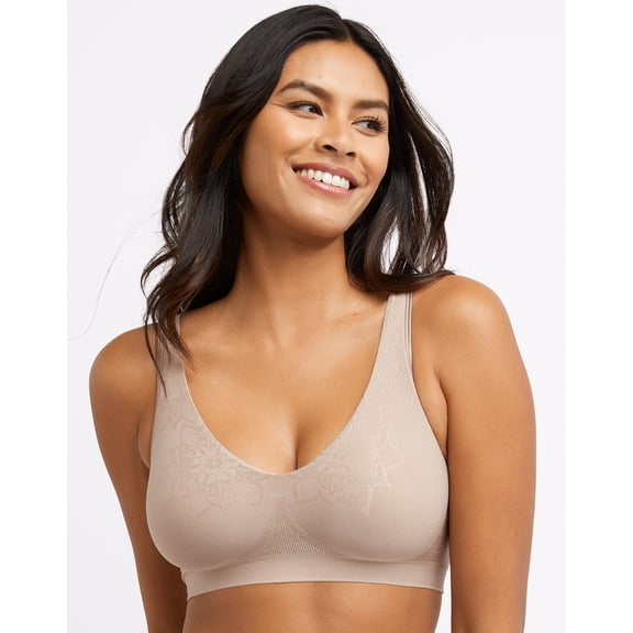 Bali Comfort Revolution ComfortFlex Fit Seamless 2-Ply Wireless Bra Evening Blush Aztec XL