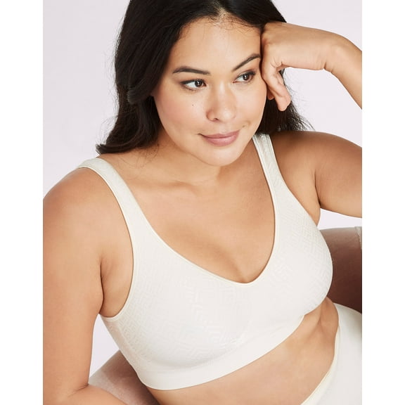 Bali Comfort Revolution ComfortFlex Fit Seamless 2-Ply Wireless Bra Light Beige Retro M Women's