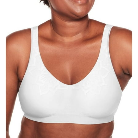 Women's Bali 3484 Comfort Revolution ComfortFlex Fit Wirefree Bra (White Aztec M)