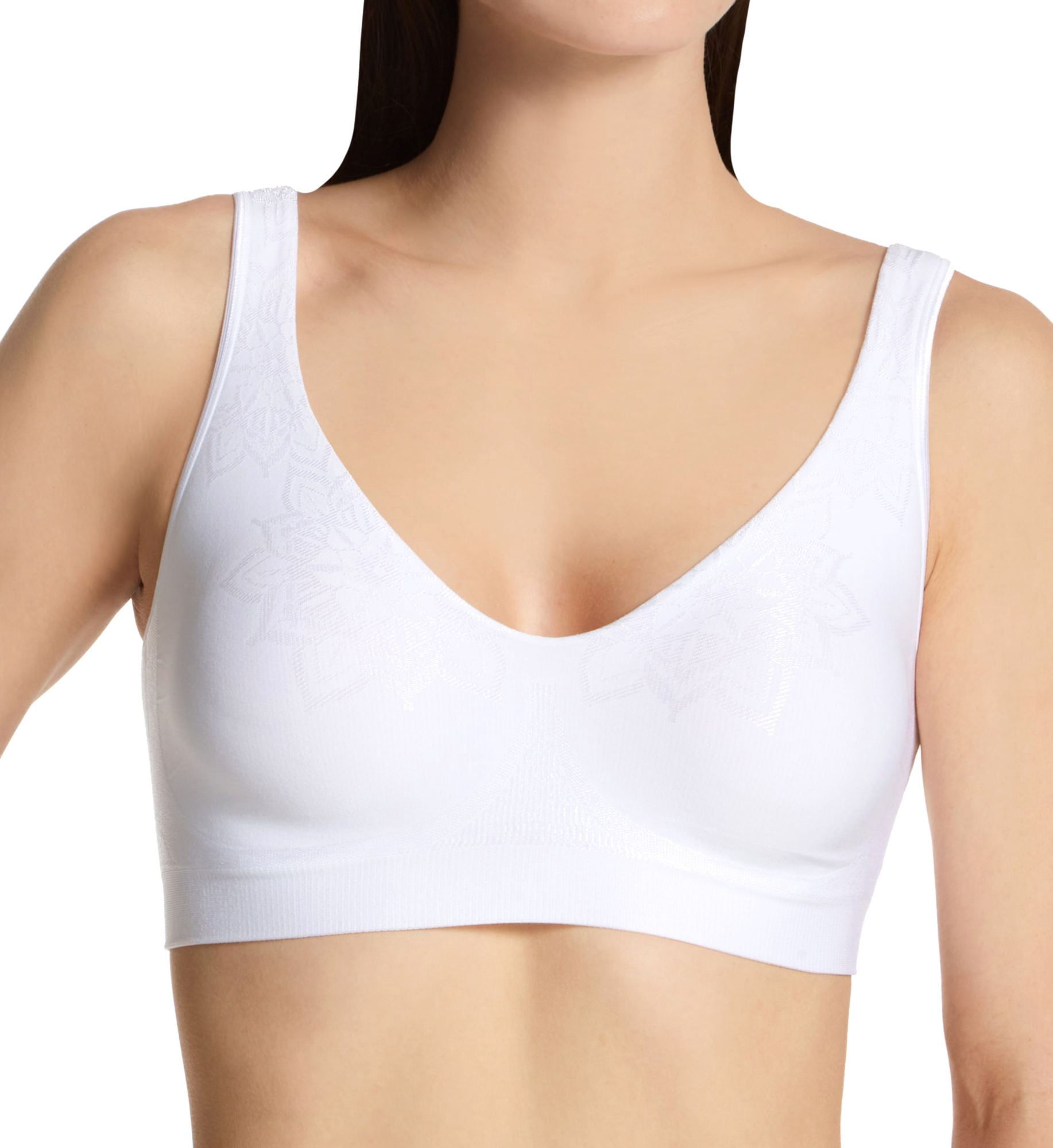 Women's Bali 3484 Comfort Revolution ComfortFlex Fit Wirefree Bra (White Aztec S)