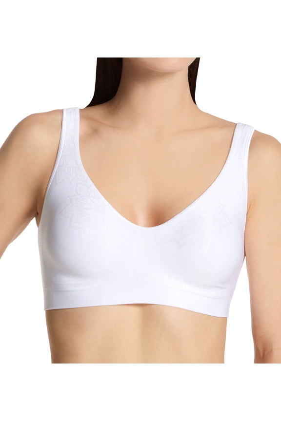 Women's Bali 3484 Comfort Revolution ComfortFlex Fit Wirefree Bra (White Aztec XL)