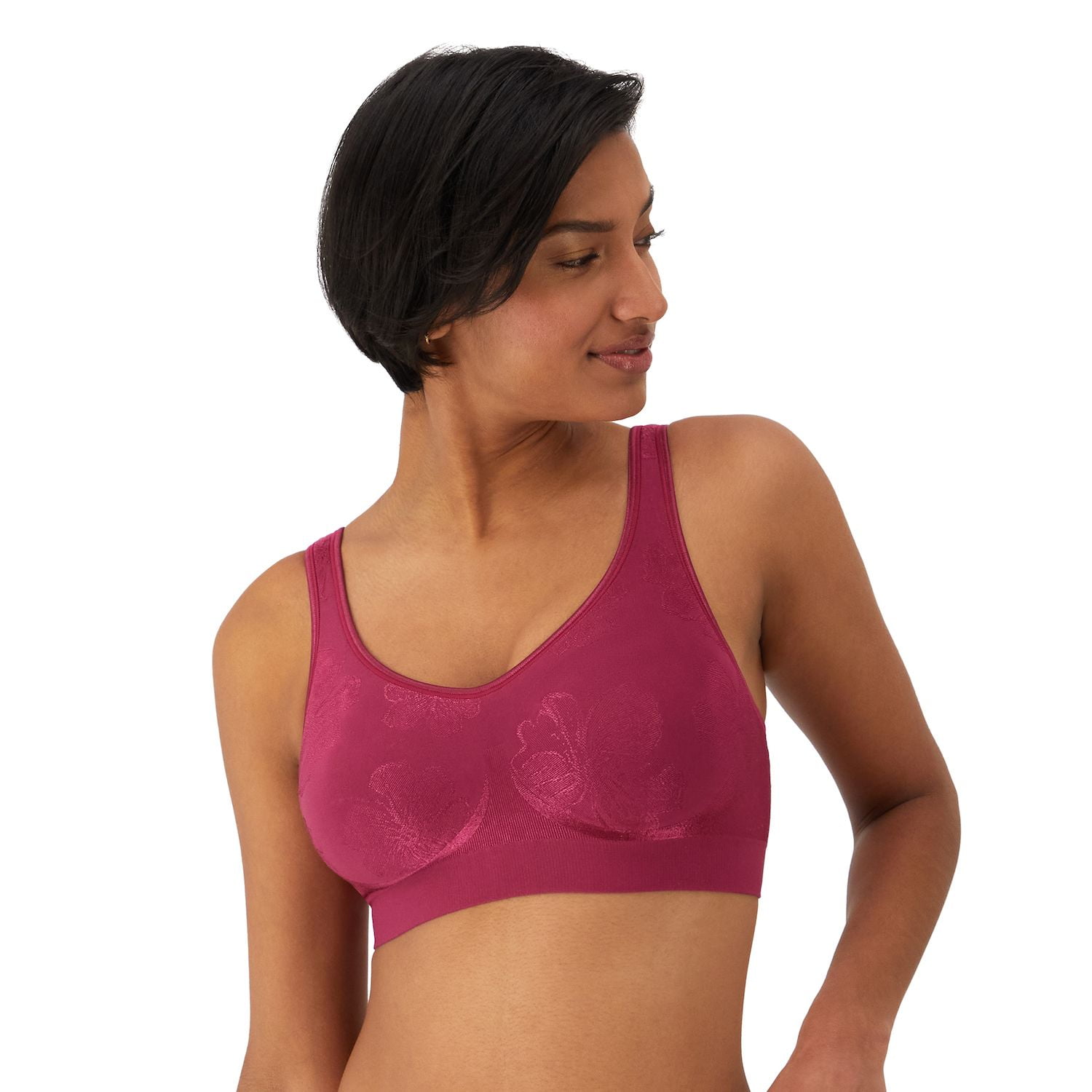 Bali® Comfort Revolution® ComfortFlex Fit® Shaping Wireless Bra 3488 Color: Deep Cerise Tropic Size: XX LARGE
