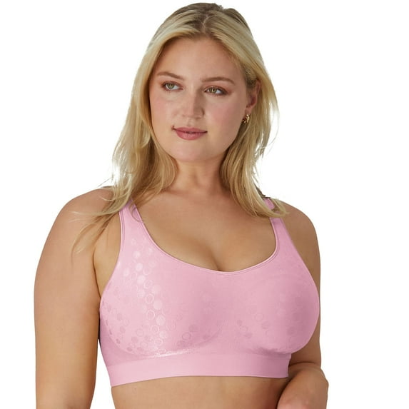Bali® Comfort Revolution® ComfortFlex Fit® Shaping Wireless Bra 3488 Color: Elegant Mauve Dot Size: X LARGE