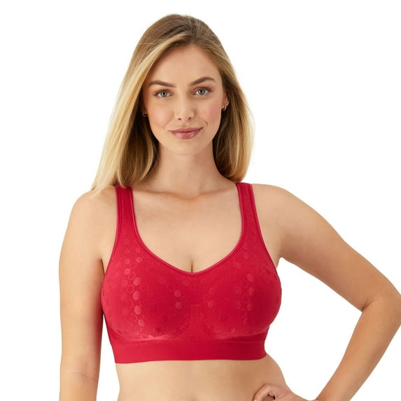 Bali® Comfort Revolution® ComfortFlex Fit® Shaping Wireless Bra 3488 Color: Scarlet Berry Dot Size: SMALL