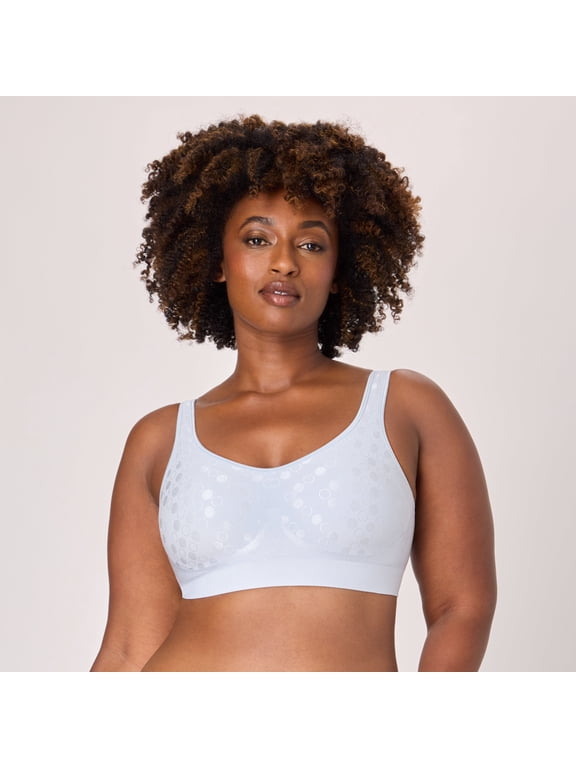 Comfort Revolution ComfortFlex Fit Shaping Wireless Bra Salty Pepper Grey Dot XL