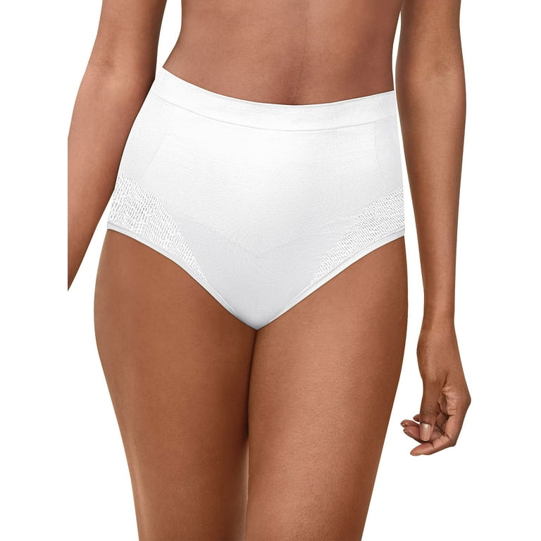 Bali Shaping Brief with Lace, 2-Pack White XL Women's 