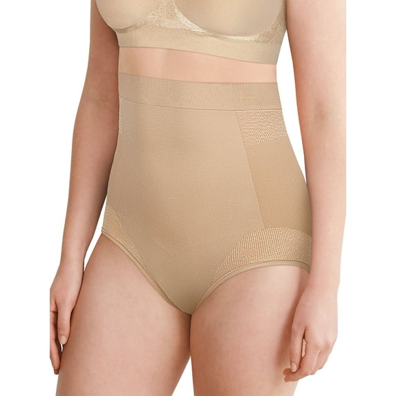 Bali Comfort Revolution Firm Control High Waist Brief Nude L Women's