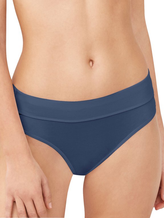 Bali Comfort Revolution Incredibly Soft Bikinis, 3-Pack White/Riviera Stripe/Seabottom Blue 8 Women's