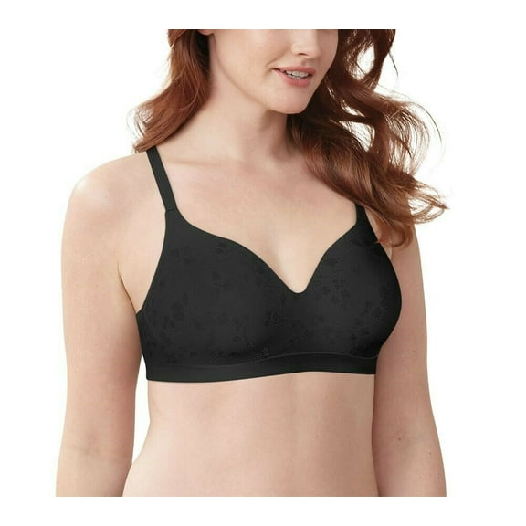 Bali Comfort Revolution Jacquard T-Shirt Bra Black Floral 3XL NEW DF3643