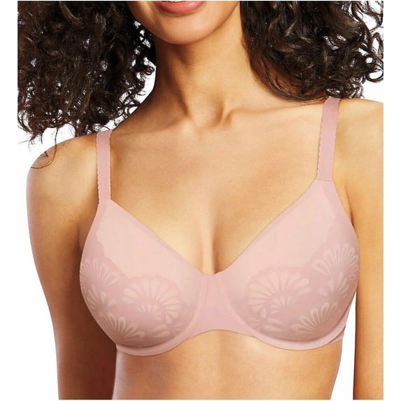 Bali Comfort Revolution Jacquard T-Shirt Bra HUSH PINK FLORAL 2XL NEW DF3643