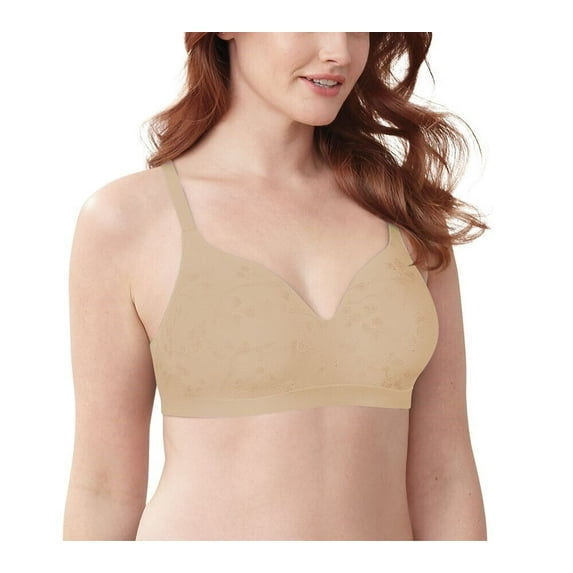 Bali Comfort Revolution Jacquard T-Shirt Bra Nude Floral XL NEW DF3643